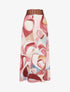 Jupe longue imprimé abstrait à taille fantaisie - Rose - 1