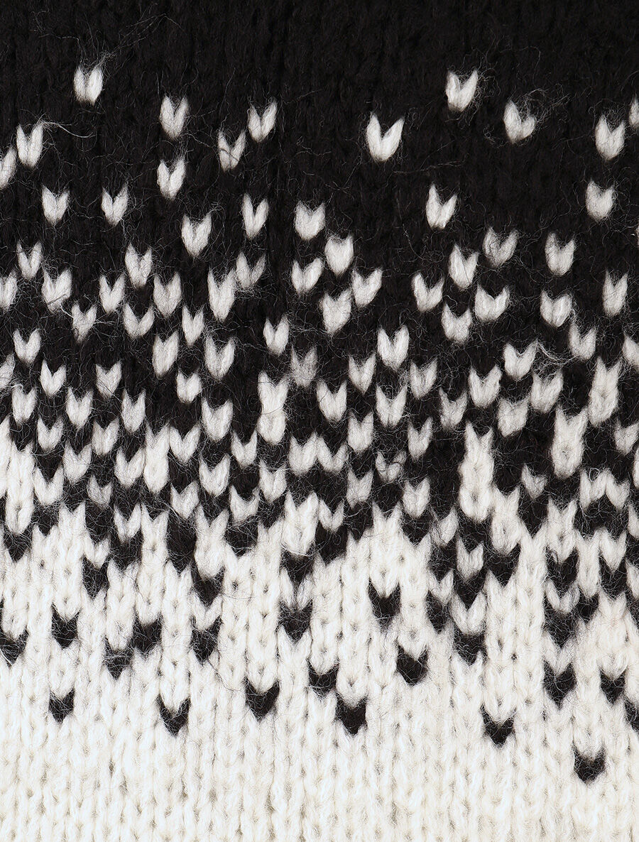 Pull en maille bicolore - Noir - 3