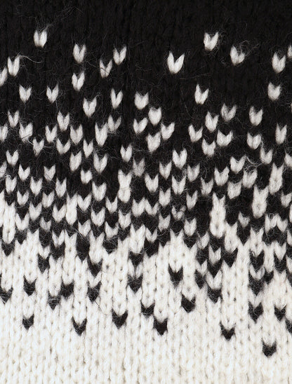 Pull en maille bicolore - Noir - 3