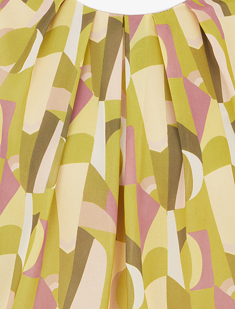 Top imprimé fantaisie à manches courtes - Vert olive - 3