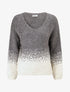 Pull en maille bicolore - Gris - 1