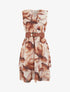 Robe patineuse sans manches imprimé grandes fleurs - Marron - 1