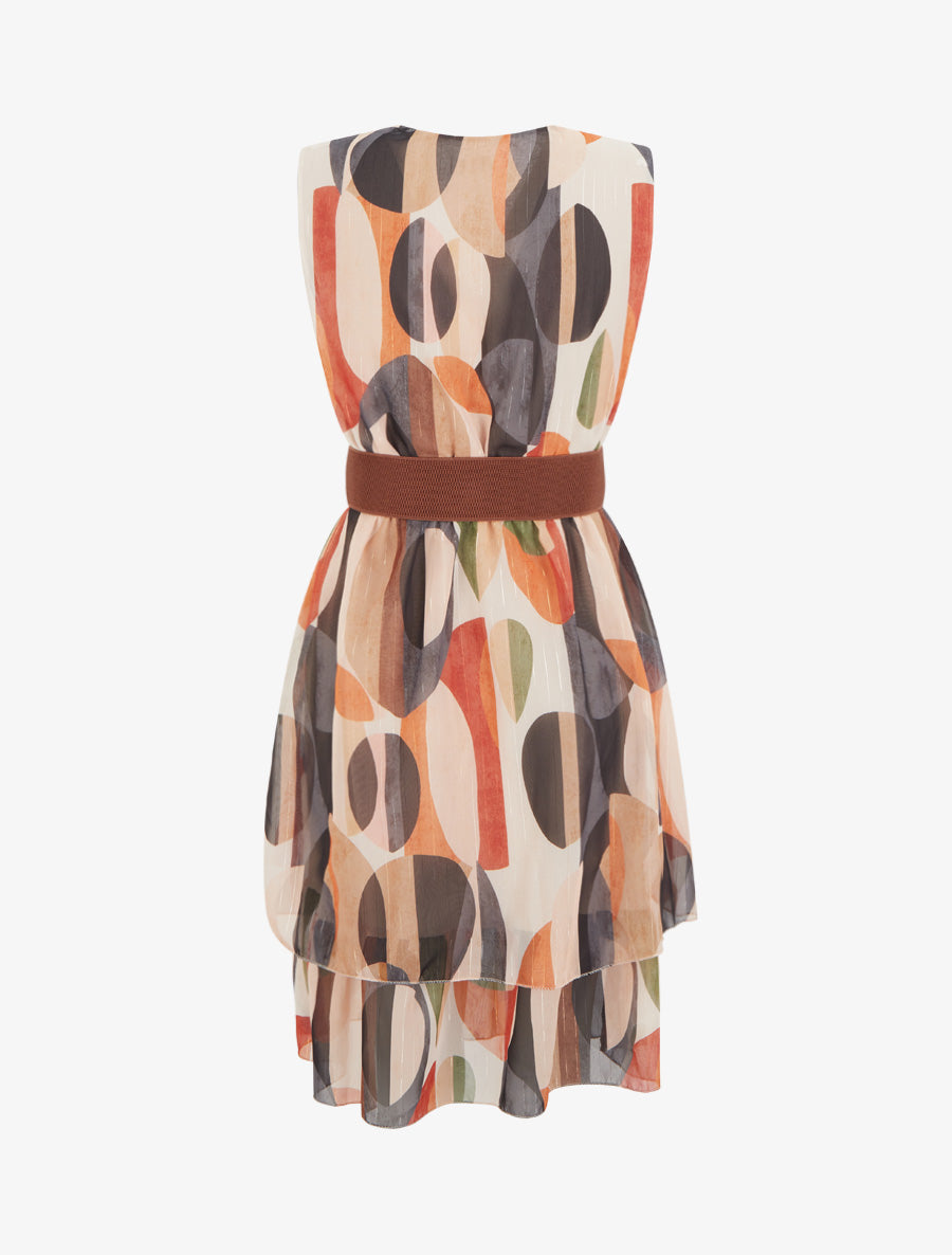 Robe patineuse sans manches imprimé fantaisie - Noir - 2