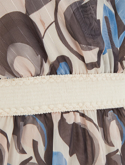 Robe patineuse sans manches imprimé graphique - Noir - 3