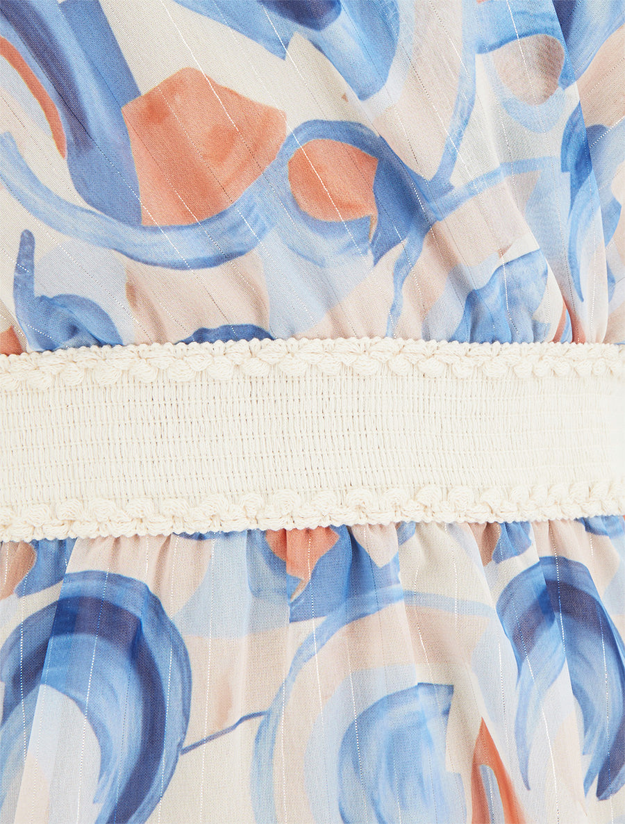 Robe patineuse sans manches imprimé graphique - Bleu ciel - 3