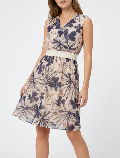 Ärmelloses Skaterkleid mit Blumenmuster - Marine