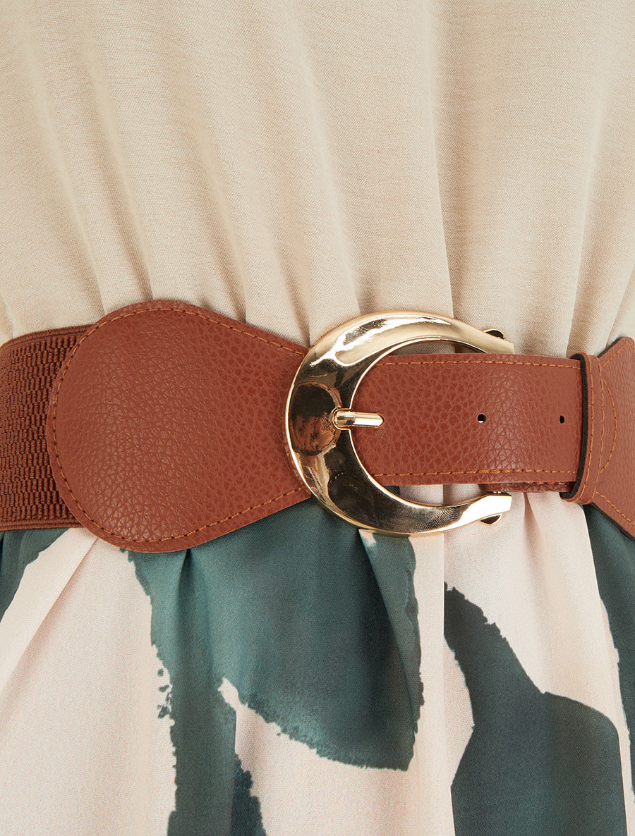 Robe à bretelles chaînes imprimé graphique - Vert foncé - 3