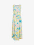Robe imprimé abstrait à taille élastiquée - Jaune - 1