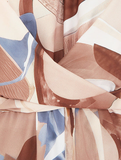 Combinaison sans manches à imprimé abstrait - Beige - 3