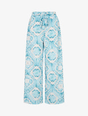 Pantalon élastiquée imprimé abstrait - Turquoise - 1