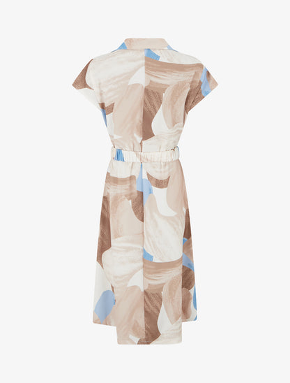 Robe droite ceinturée - Beige - 2