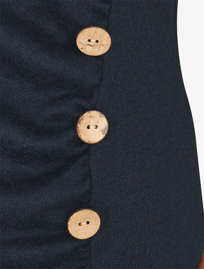 Pull fin effet superposé - Marine/camel - 3