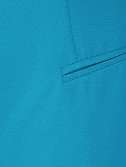 Gerade geschnittener Blazer mit Schulterpolstern - Türkis