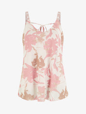 Caraco imprimé fleurs abstraites - Rose - 1