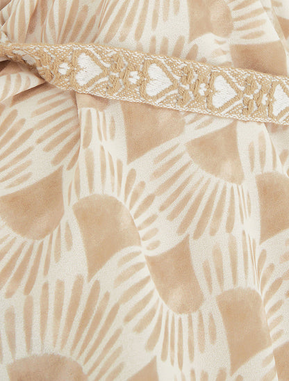 Caraco imprimé graphique stylisé - Beige - 3