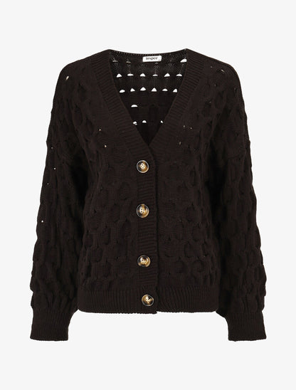 Gilet uni boutonné - Noir - 5