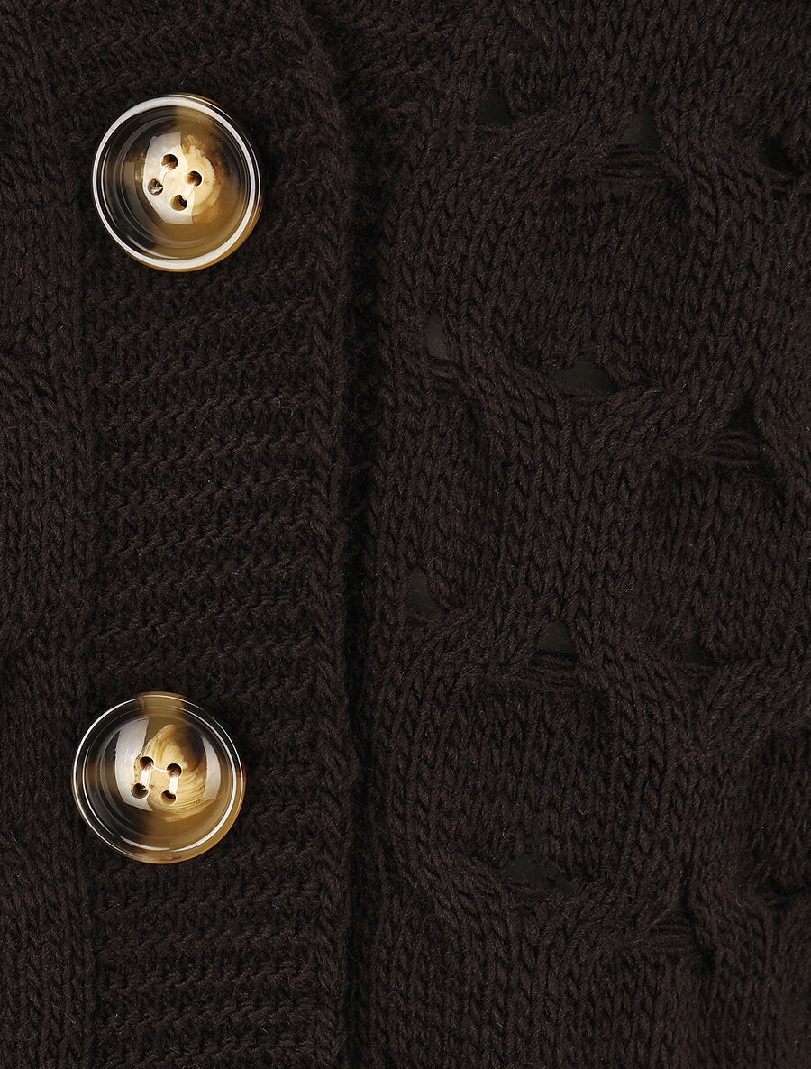 Gilet uni boutonné - Noir - 3