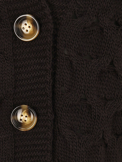 Gilet uni boutonné - Noir - 3