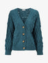Gilet uni boutonné - Bleu canard - 5