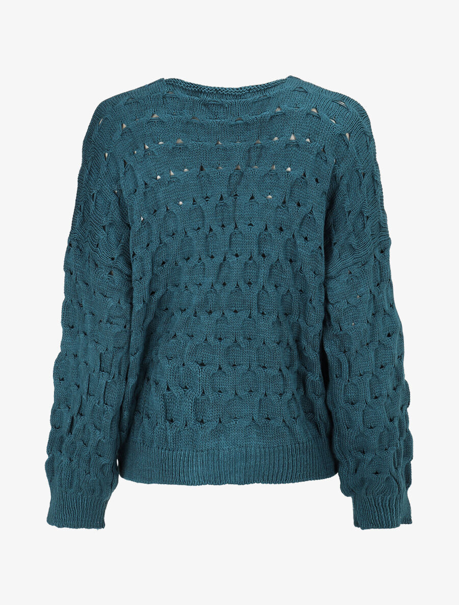 Gilet uni boutonné - Bleu canard - 2
