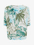 Top tropical manches 3/4 et effet plissé - Kaki - 1