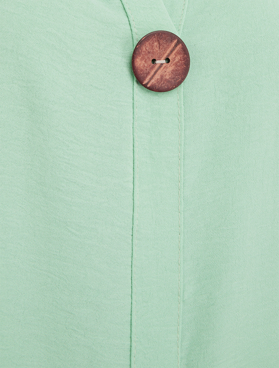 Top droit sans manches à bouton - Vert d&
