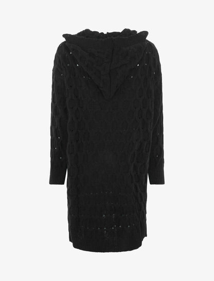 Gilet ouvert uni et torsadé - Noir - 2