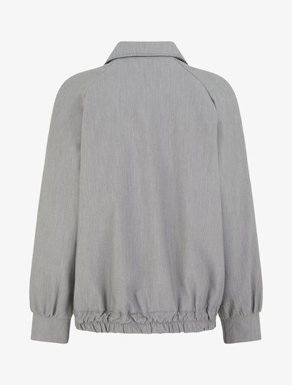 Veste ample zippée à bords élastiqués - Gris - 2