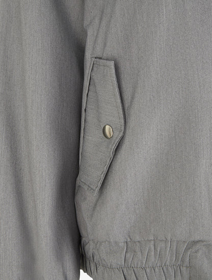 Veste ample zippée à bords élastiqués - Gris - 3
