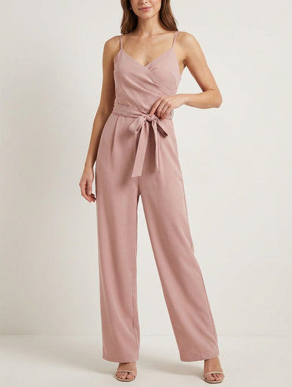 Gerades Kleid mit schmalen Trägern - Rose