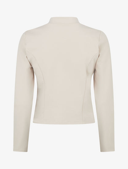 Veste courte à col cranté - Beige - 2