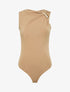Body stretch à empiècement bijou - Camel - 1