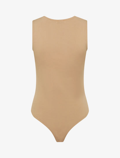Body stretch à empiècement bijou - Camel - 2
