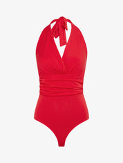 Body uni à dos nu - Rouge - 1