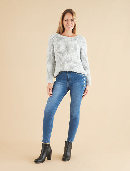 Pull en maille irisée - Argent - 4