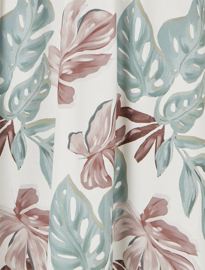 Robe longue à fines bretelles imprimé tropical - Kaki - 3