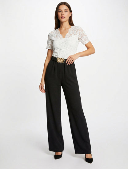 Zweiteiliges und zweifarbiges Kombinationskleid - Weiß