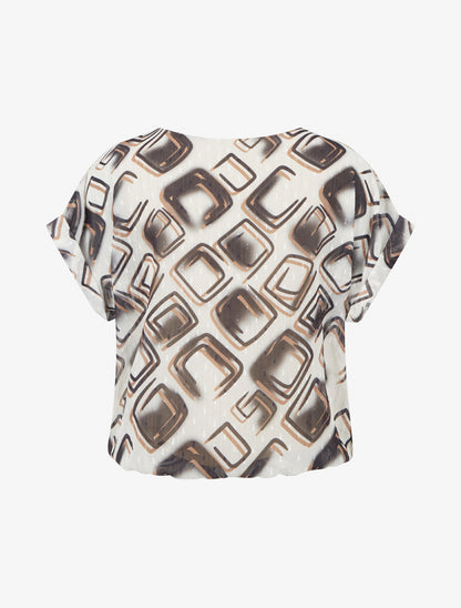Top boule manches courtes à motifs graphiques - Noir - 2