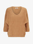 Pull duveteux à col V - Camel - 1