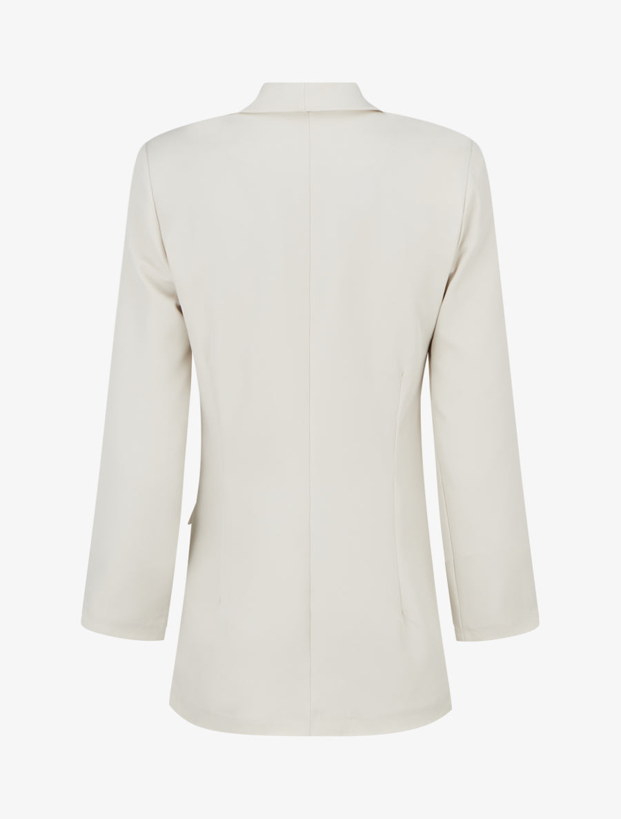 Blazer uni à manches longue - Beige - 2