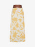 Jupe longue imprimé floral à taille fantaisie - Jaune - 1
