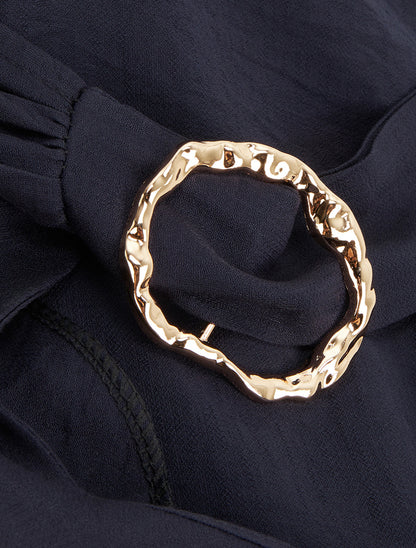 Top droit à dos nageur et bretelles bijoux - Bleu nuit - 3