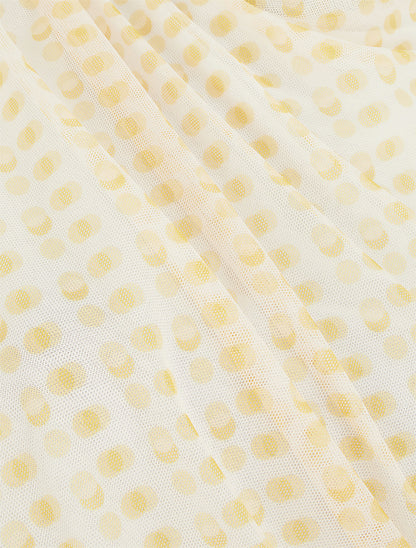 Top sans manches en tulle à pois - Jaune - 3