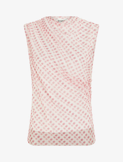 Top sans manches en tulle à pois - Rose - 1