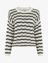 Pull ajouré à rayures fantaisies - Noir - 1