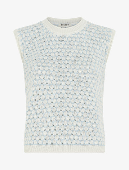 Pull sans manches motif nid d&