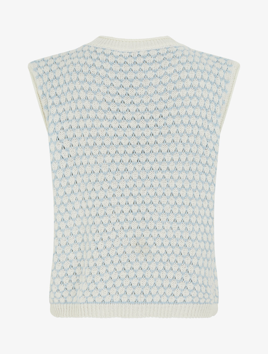 Pull sans manches motif nid d&