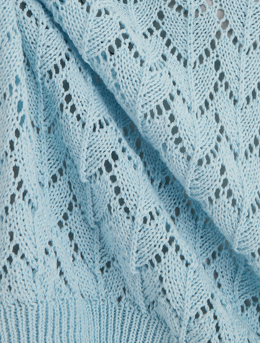 Pull ajouré manches courtes - Bleu ciel - 3