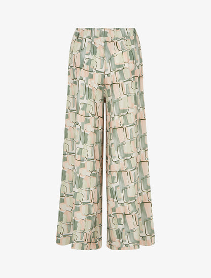 Pantalon ample imprimé graphique - Kaki - 2