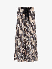 Pantalon ample imprimé graphique - Noir - 1